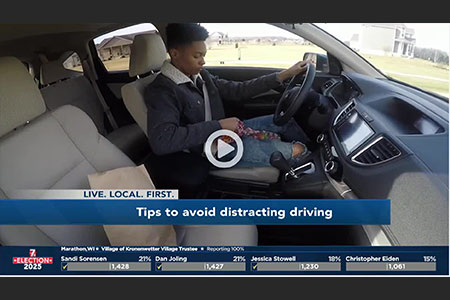driver looking down while driving