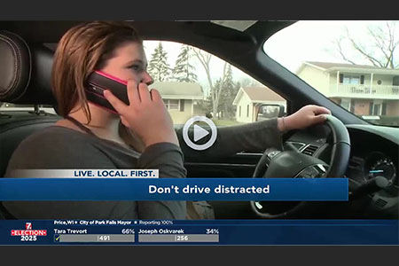 driver talking on a cell phone while driving