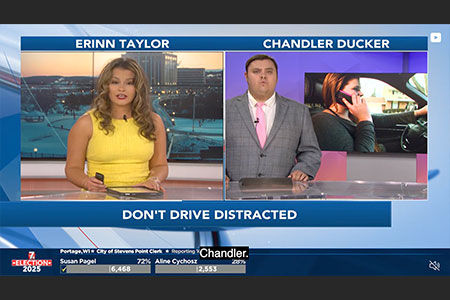 two news hosts talking about distracted driving