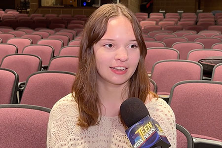 Teen being interviewed